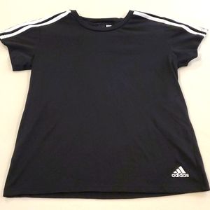 Black adidas Three Stripe Slim Tee